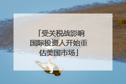 受关税战影响 国际投资人开始重估美国市场