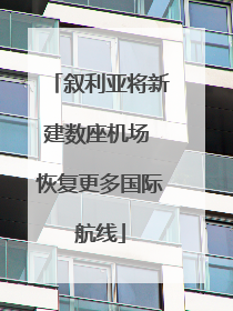 叙利亚将新建数座机场 恢复更多国际航线