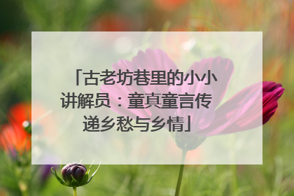 古老坊巷里的小小讲解员：童真童言传递乡愁与乡情