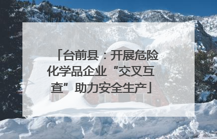 台前县：开展危险化学品企业“交叉互查”助力安全生产