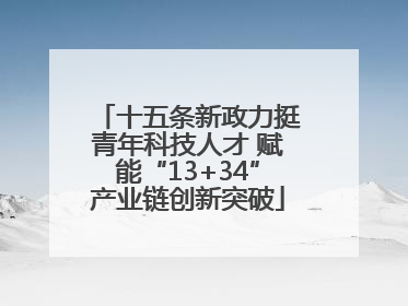十五条新政力挺青年科技人才 赋能“13+34”产业链创新突破