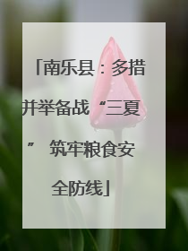 南乐县：多措并举备战“三夏” 筑牢粮食安全防线