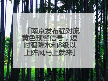 南京发布强对流黄色预警信号，短时强降水和8级以上阵风马上就来