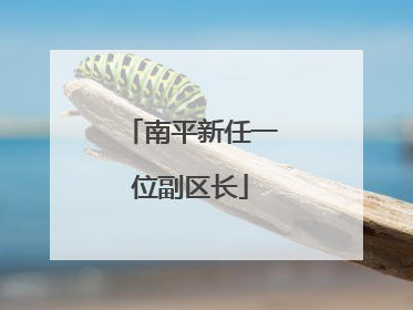 南平新任一位副区长