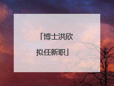 博士洪欣拟任新职