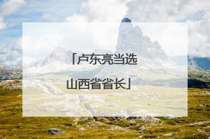 卢东亮当选山西省省长