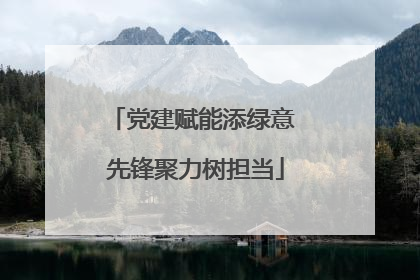 党建赋能添绿意 先锋聚力树担当