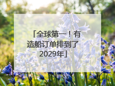 全球第一！有造船订单排到了2029年