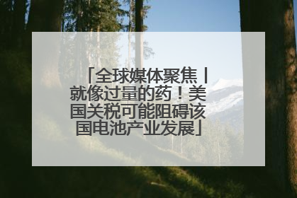 全球媒体聚焦丨就像过量的药！美国关税可能阻碍该国电池产业发展