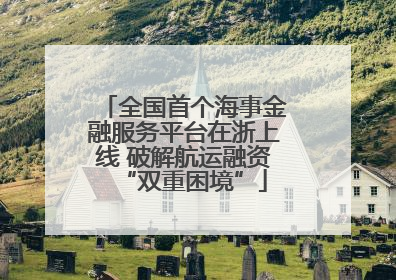全国首个海事金融服务平台在浙上线 破解航运融资“双重困境”