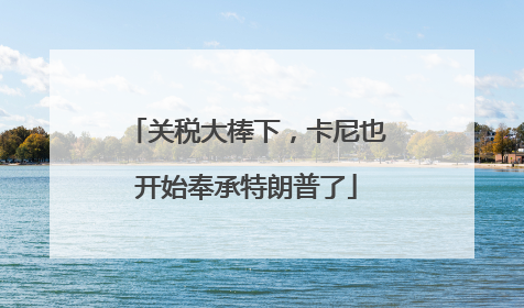 关税大棒下，卡尼也开始奉承特朗普了
