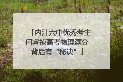 内江六中优秀考生何睿祯高考物理满分背后有“秘诀”