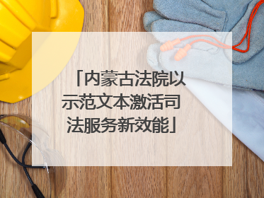 内蒙古法院以示范文本激活司法服务新效能