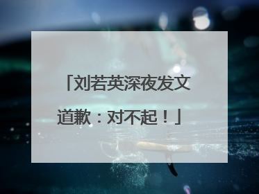 刘若英深夜发文道歉：对不起！