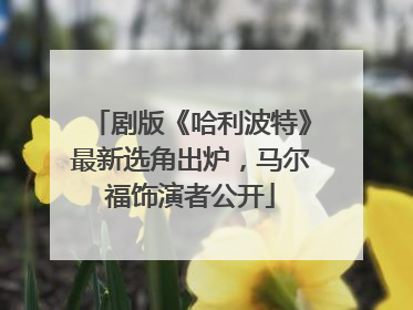 剧版《哈利波特》最新选角出炉，马尔福饰演者公开