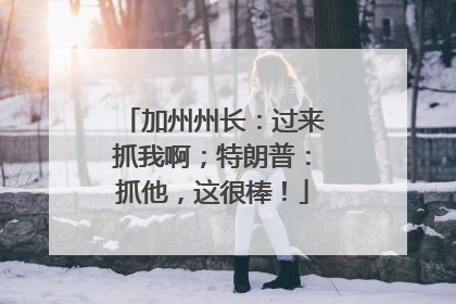 加州州长：过来抓我啊；特朗普：抓他，这很棒！