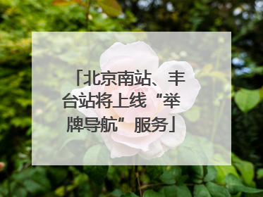 北京南站、丰台站将上线“举牌导航”服务