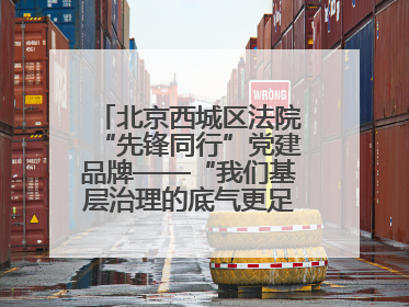 北京西城区法院“先锋同行”党建品牌——“我们基层治理的底气更足了！”