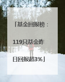 基金回报榜：119只基金昨日回报超3%