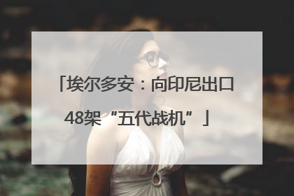 埃尔多安：向印尼出口48架“五代战机”