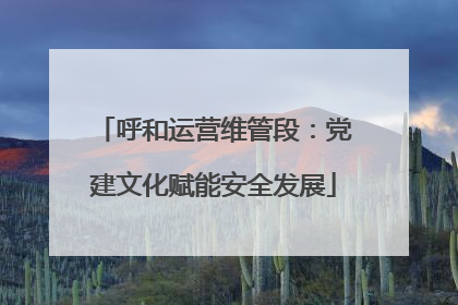 呼和运营维管段：党建文化赋能安全发展