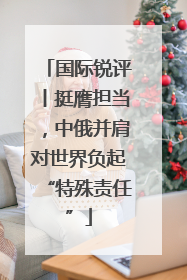 国际锐评丨挺膺担当，中俄并肩对世界负起“特殊责任”