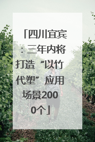 四川宜宾：三年内将打造“以竹代塑”应用场景2000个