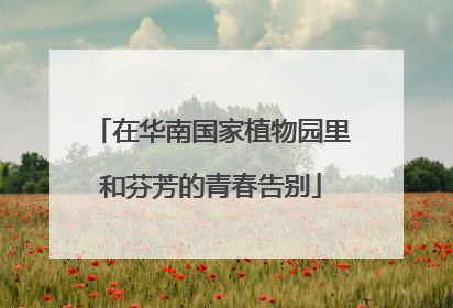 在华南国家植物园里和芬芳的青春告别