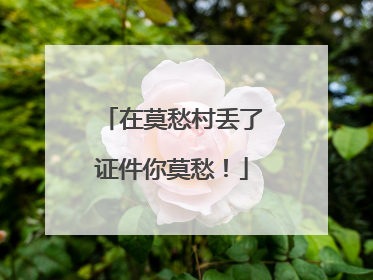 在莫愁村丢了证件你莫愁！