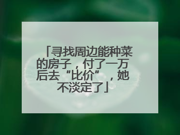 寻找周边能种菜的房子，付了一万后去“比价”，她不淡定了