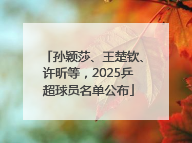 孙颖莎、王楚钦、许昕等，2025乒超球员名单公布