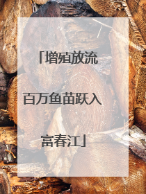 增殖放流 百万鱼苗跃入富春江