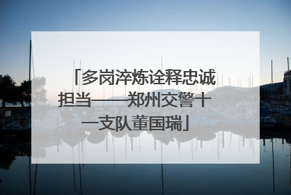 多岗淬炼诠释忠诚担当——郑州交警十一支队董国瑞
