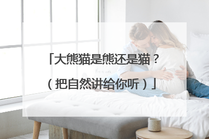 大熊猫是熊还是猫？（把自然讲给你听）