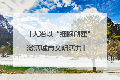 大冶以“细胞创建”激活城市文明活力