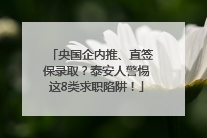 央国企内推、直签保录取？泰安人警惕这8类求职陷阱！
