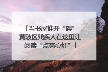 当书屋推开“碍”，黄陂区残疾人在这里让阅读“点亮心灯”