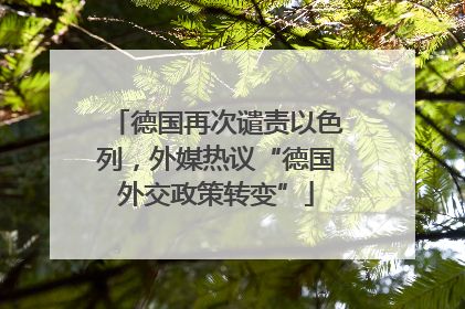 德国再次谴责以色列，外媒热议“德国外交政策转变”