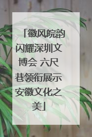 徽风皖韵闪耀深圳文博会 六尺巷领衔展示安徽文化之美