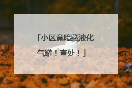小区竟暗藏液化气罐！查处！