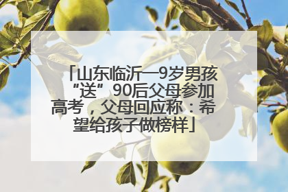 山东临沂一9岁男孩“送”90后父母参加高考，父母回应称：希望给孩子做榜样
