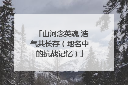 山河念英魂 浩气共长存（地名中的抗战记忆）