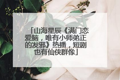 山海星辰《满门恋爱脑，唯有小师弟正的发邪》热播，短剧也有仙侠群像