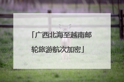 广西北海至越南邮轮旅游航次加密