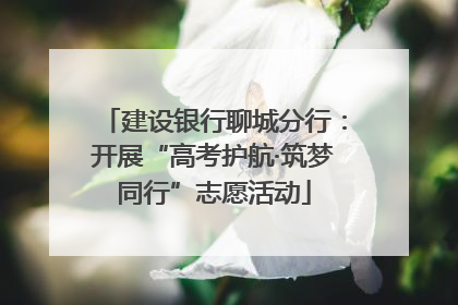 建设银行聊城分行：开展“高考护航·筑梦同行”志愿活动