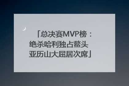 总决赛MVP榜：绝杀哈利独占鳌头 亚历山大屈居次席
