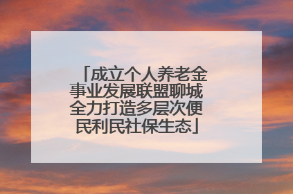 成立个人养老金事业发展联盟聊城全力打造多层次便民利民社保生态