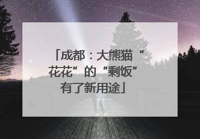 成都：大熊猫“花花”的“剩饭”有了新用途