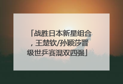 战胜日本新星组合，王楚钦/孙颖莎晋级世乒赛混双四强