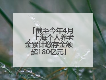截至今年4月，上海个人养老金累计缴存金额超180亿元